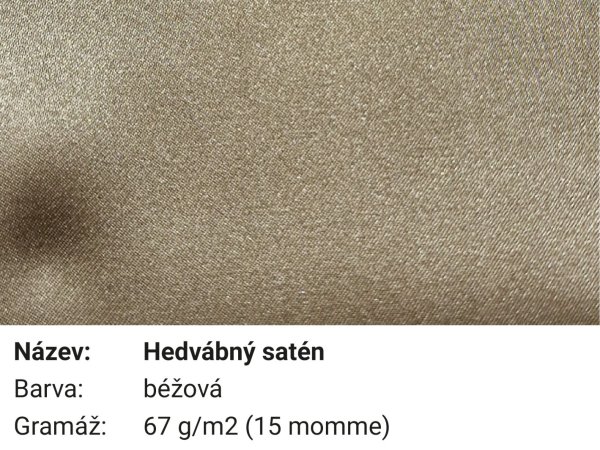 Pravé hedvábí   hedvábný satén   béžová (15mm)