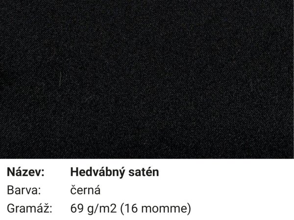 Pravé hedvábí   hedvábný satén   černá (16mm)