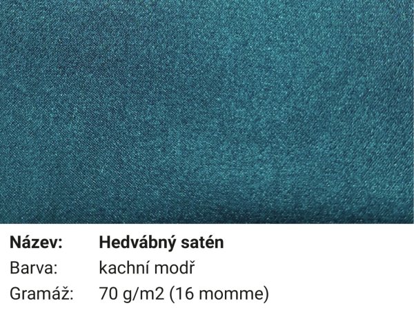 Pravé hedvábí hedvábný satén kachní modř (16mm)