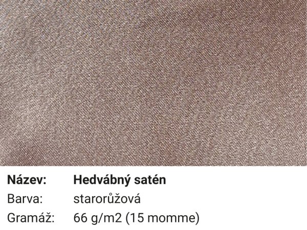 Pravé hedvábí hedvábný satén starorůžová (15mm)