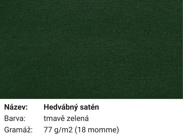 Pravé hedvábí hedvábný satén tmavě zelená (18mm)