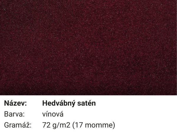 Pravé hedvábí hedvábný satén vínová (17mm)