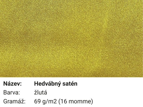 Pravé hedvábí hedvábný satén žlutá (16mm)