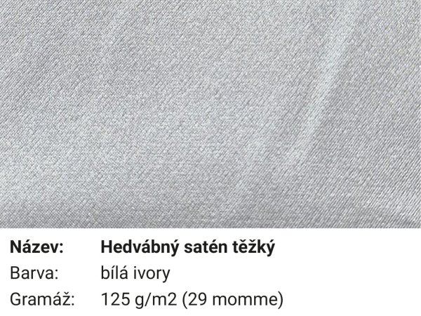 Pravé hedvábí hedvábný satén těžký bílá ivory (29mm)