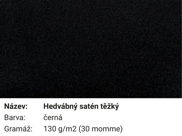 Pravé hedvábí hedvábný satén těžký černá (30mm)