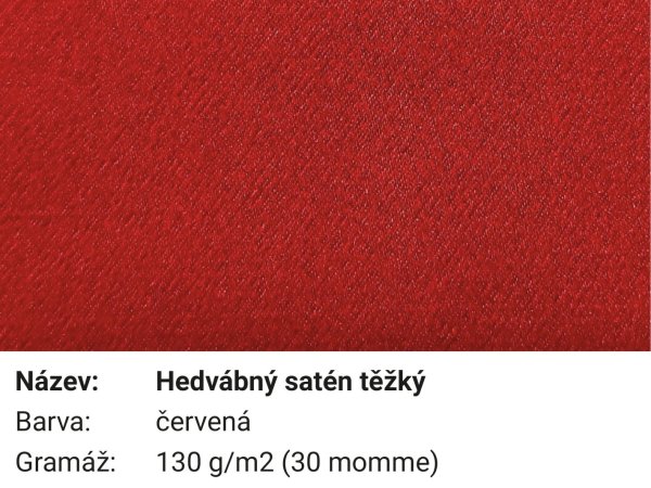 Pravé hedvábí hedvábný satén těžký červená (30mm)