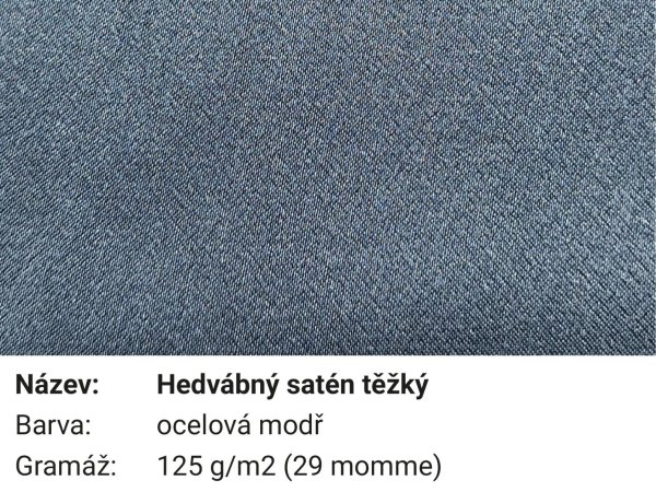 Pravé hedvábí hedvábný satén těžký ocelová modř (29mm)