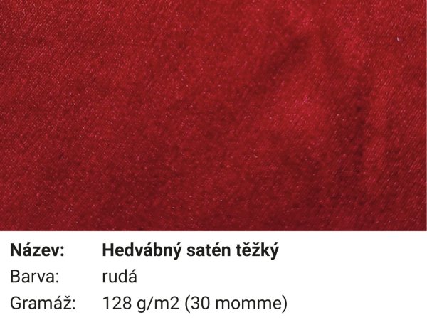 Pravé hedvábí hedvábný satén těžký rudá (30mm)