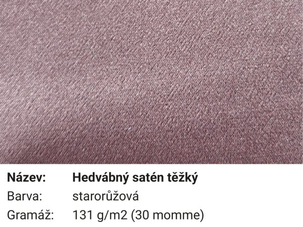 Pravé hedvábí hedvábný satén těžký starorůžová (30mm)