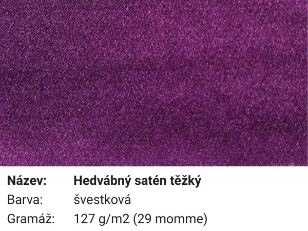 Pravé hedvábí hedvábný satén těžký švestková (29mm)