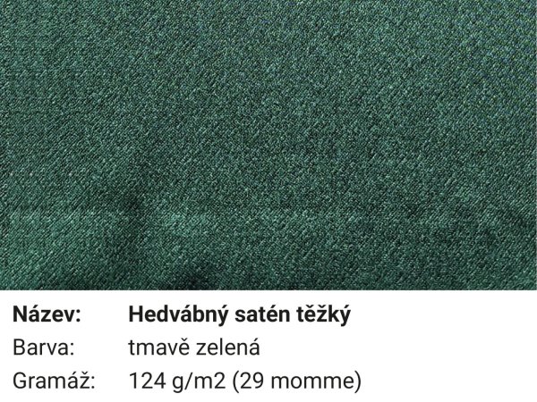 Pravé hedvábí hedvábný satén těžký tmavě zelená (29mm)